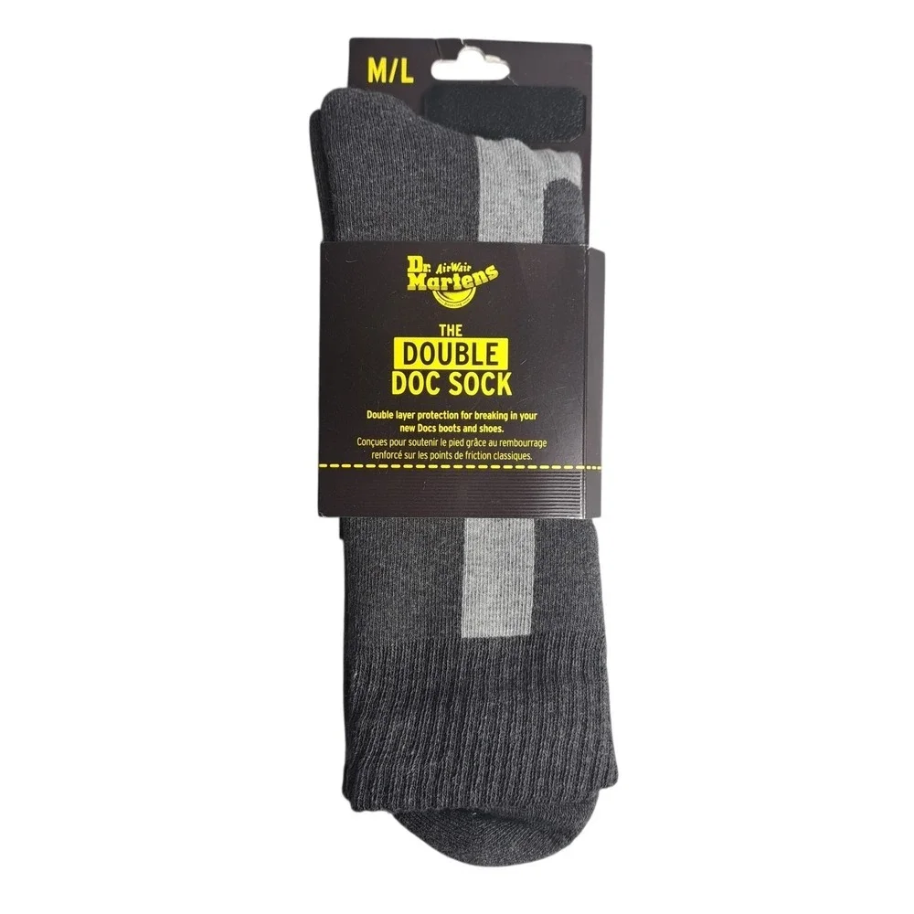 1 Pair of Dr Martens The Double Doc‎ Socks Size M/L Charcoal Cotton Blend